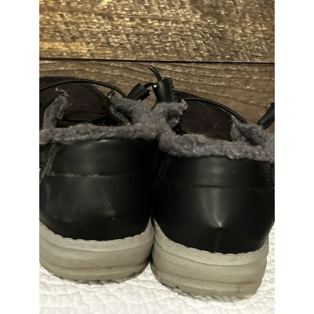 HEY DUDE WOMEN WENDY CORDUROY BLACK CASUAL SHOES Slip-On US Size 7